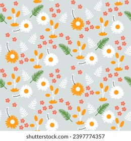summer floral background Vector seamless. leaf pattern Seamless pattern hand-drawn with tropical leaves. floral seamless pattern with leaves The geometric pattern