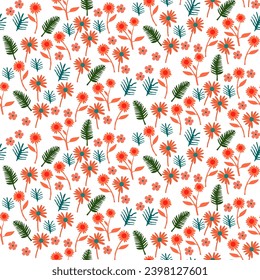 vector de fondo floral de verano sin fisuras. patrón de hojas sin costura dibujado a mano con hojas tropicales. patrón floral sin costuras con hojas El patrón geométrico