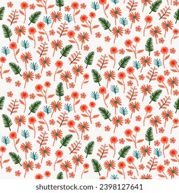 summer floral background Vector seamless. leaf pattern Seamless pattern hand-drawn with tropical leaves. floral seamless pattern with leaves The geometric pattern