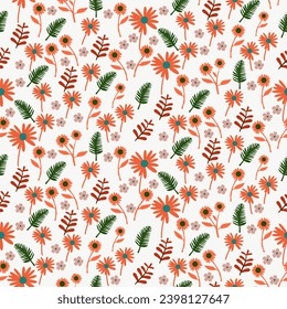 summer floral background Vector seamless. leaf pattern Seamless pattern hand-drawn with tropical leaves. floral seamless pattern with leaves The geometric pattern