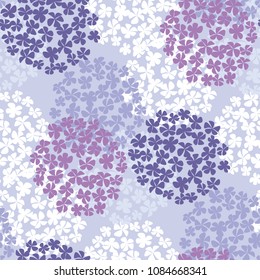 summer floral bouquet seamless pattern. stock vector illustration. tile abstract hydrangea flowers fabric, wrapping paper, background template.