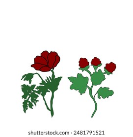 summer floral flat  vector illustration