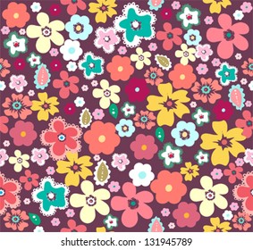 summer floral garden seamless pattern