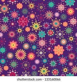 summer floral garden seamless pattern
