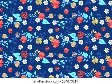 summer floral garden seamless pattern 