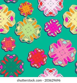 Summer floral garden seamless pattern