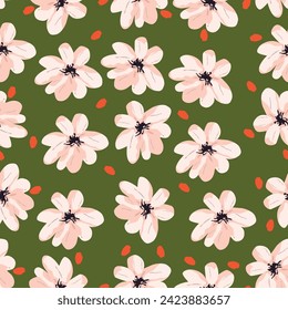 summer floral garden seamless pattern