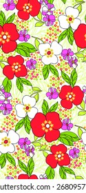 summer floral garden seamless pattern