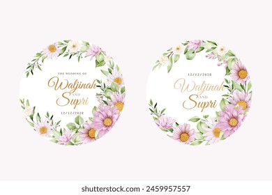 summer floral labels design illustration