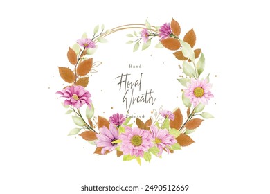 summer floral and leaves wreath design