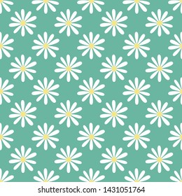 Summer floral pattern with abstract chamomiles. Seamless vector illustration