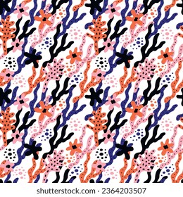 Summer floral pattern. Can be printed on any material: package, merch, fabric, home.