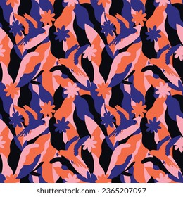 Summer floral pattern. Can be printed on any material: package, merch, fabric, home.