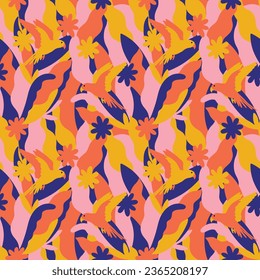 Summer floral pattern. Can be printed on any material: package, merch, fabric, home.