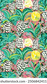Summer floral pattern looking like unfinished watercolors, perfect for textiles and decoration
