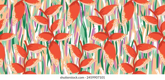 Summer floral pattern. Tropical pattern perfect for textiles and decoration