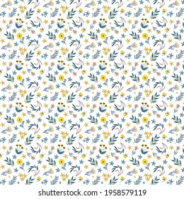 Summer floral repeat pattern for textile and fabric.