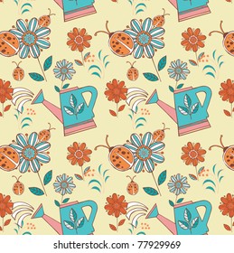 summer floral seamless background