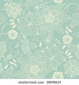 Summer floral seamless pattern