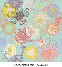 summer floral seamless pattern