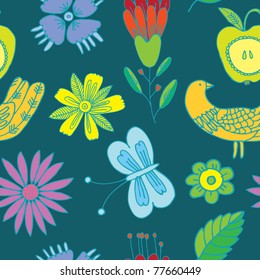 summer floral seamless pattern