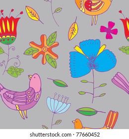 summer floral seamless pattern