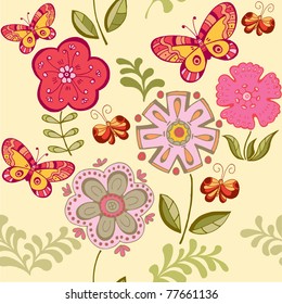 summer floral seamless pattern