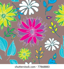 summer floral seamless pattern