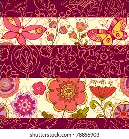 summer floral seamless pattern