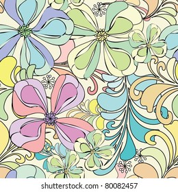 Summer floral seamless pattern