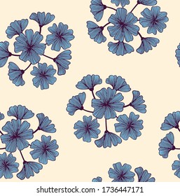 Summer floral seamless pattern. Abstract vector floral background.