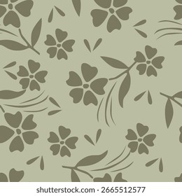 Summer floral seamless pattern. Blooming meadow plants. Artistic abstract flowers and leaves repeated print. Vector drawn botanical illustration