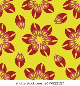 Summer floral seamless pattern. Blooming meadow plants. Artistic abstract flowers and leaves repeated print. Vector drawn botanical illustration.