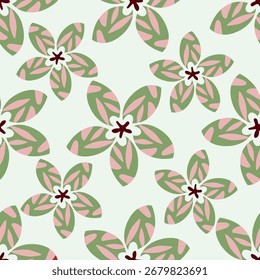 Padrão floral de verão sem emenda. Plantas de prados florescentes. Flores e folhas abstratas artísticas repetidas estampas. Ilustração botânica desenhada por vetor.