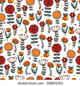 Summer floral seamless. Seamless pattern can be used for wallpaper, pattern fills, web page background, surface textures.