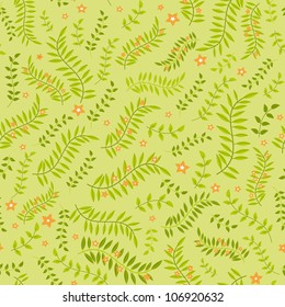 Summer floral seamless pattern in green