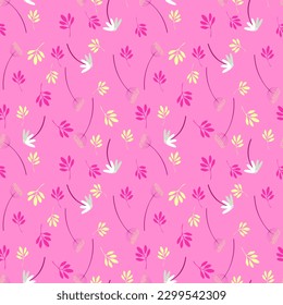 summer floral seamless pattern of herbs, daisies for fabric, wallpaper