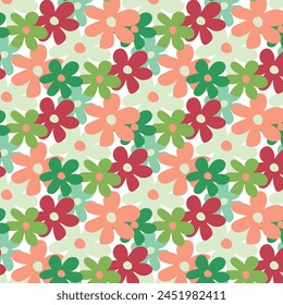 Patrón floral sin costuras de verano en estilo minimalista. Vector.