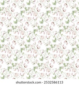 Summer floral seamless patterns set with colorful flowers.