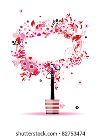 Summer floral tree in pot for your design
