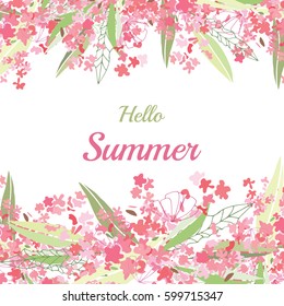 Summer flower composition with delicate light flowers. Vector illustration.