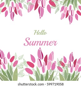 Summer flower composition with delicate light flowers. Vector illustration.