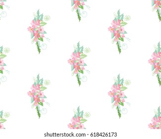 Summer flower composition with delicate light flowers. Vector illustration.