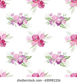 Summer flower composition with delicate light flowers. Vector illustration.