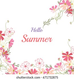 Summer flower composition with delicate light flowers. Vector illustration.