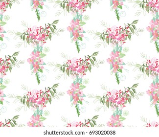 Summer flower composition with delicate light flowers. Vector illustration.