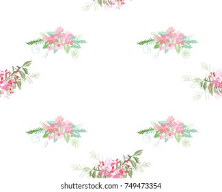 Summer flower composition with delicate light flowers. Vector illustration.