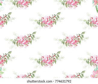 Summer flower composition with delicate light flowers. Vector illustration.