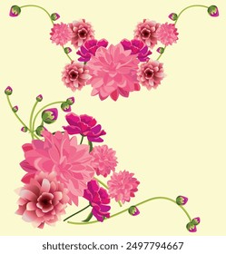 Summer flower design for textile use