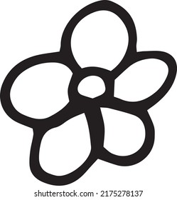 Verano, flor. Doodle. Un dibujo a mano. Vector premium. Libro de colorear.